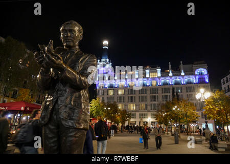 Statue von Federico Garcia Lorca, Plaza de Santa Ana, Madrid, Spanien Stockfoto