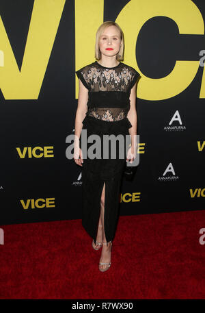 BEVERLY HILLS, Ca - Dezember 11: Alison Pill, Vice Weltpremiere an der Akademie der Motion Picture Arts and Sciences in Beverly Hills, Kalifornien am 11. Dezember 2018. Credit: Faye Sadou/MediaPunch Stockfoto