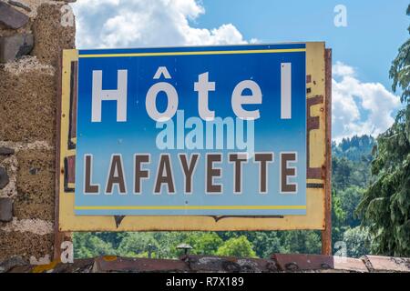 Frankreich, Haute Loire, chavaniac Lafayette schloss, Heimatdorf des Marquis De Lafayette Hotel Stockfoto