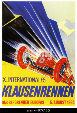 Klausenrennen 1934 - Vintage Travel Poster Stockfoto