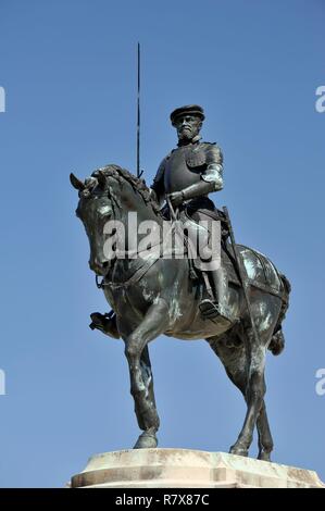 Frankreich, Oise, Chantilly, Chantilly, Schloss Chantilly, Reiterstandbild von Anne de Montmorency (1492-1567) Stockfoto