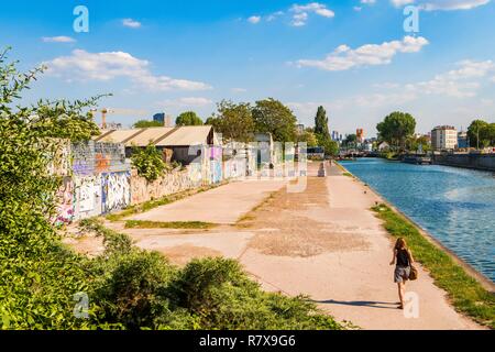 Frankreich, Seine Saint Denis, Aubervillers, die Kanten der Kanal von Saint Denis, Street Art Stockfoto