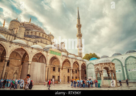 Wunderschöne Blaue Moschee. Istanbul, Türkei - 19. September 2018. Stockfoto