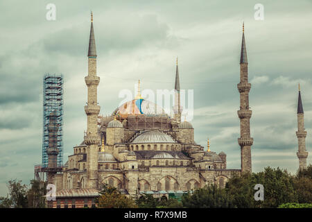 Wunderschöne Blaue Moschee. Istanbul, Türkei - 28. September 2018. Stockfoto