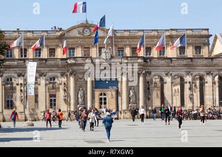 Frankreich, Gironde, Bordeaux, Bereich aufgeführt als Weltkulturerbe der UNESCO, Pey-Berland District, Hotel de Ville und Palais Rohan Stockfoto