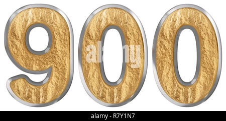 Ziffer 900 neunhundert, isoliert auf weißem Hintergrund, 3d render Stockfoto