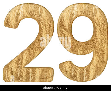 Ziffer 29, neunundzwanzig, isoliert auf weißem Hintergrund, 3d render Stockfoto