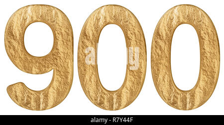 Ziffer 900 neunhundert, isoliert auf weißem Hintergrund, 3d render Stockfoto