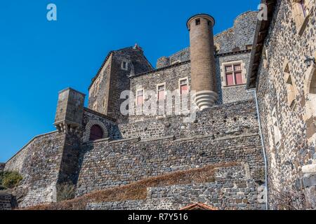 Frankreich, Haute Loire, Saint-Germain-en-Velay, Chateau de Bouzols, bouzols Schloss, Tal der Loire Stockfoto