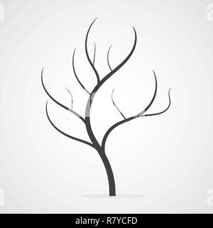 Baum Symbol im flachen Stil. Vector Illustration. Silhouette des Baumes auf weißem Hintergrund. Stock Vektor