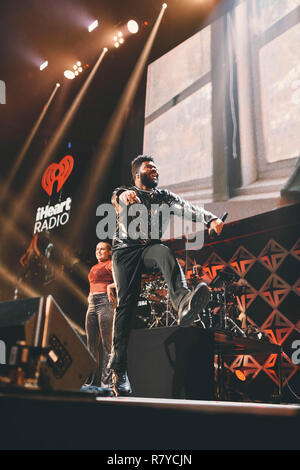 Am iHeartRadio Jingle Ball an der TD Garden Khalid am 4. Dezember, 2018 in Boston, Massachusetts Stockfoto