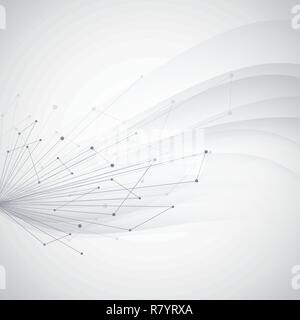 Abstrakte geometrische Hintergrund mit Linien und Punkten. Stock Vektor