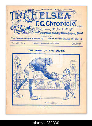 Ein Chelsea Football Club Chronik offizielle Programm von 1911 Stockfoto