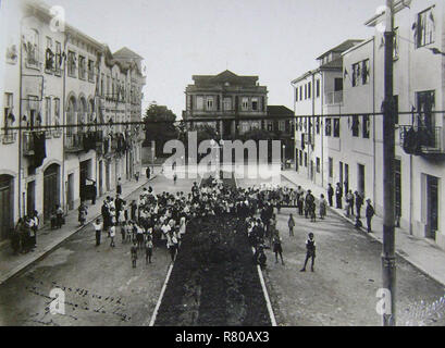 Ein Blick auf die Rua Júlio Lima zu Beginn des 20. Jahrhunderts Stockfoto