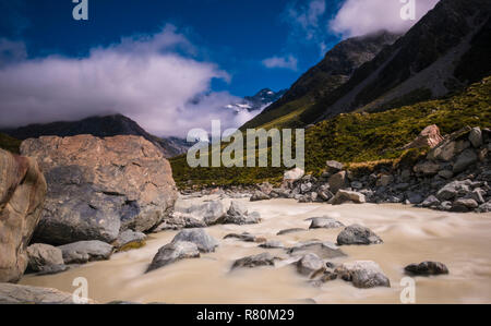 Hooker Valley Track. Tasman River Stockfoto