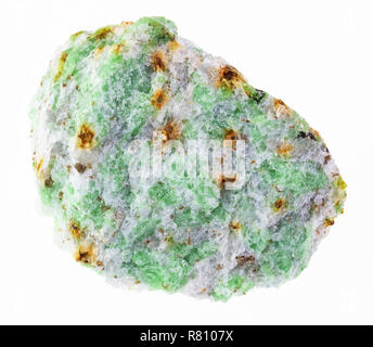 Makrofotografie von natürlichen Mineral aus geologische Sammlung - grobe Edenite Stein auf weißem Hintergrund Stockfoto