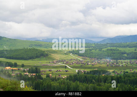 Xinjiang kanas acaroid Dorf Landschaft Stockfoto