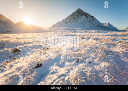 Buachaille Etive Mor, Glencoe, Schottland, UK im Winter 2018 Stockfoto