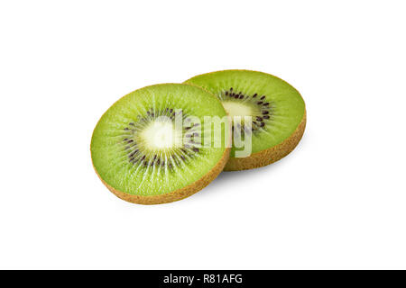 Reife Kiwis isoliert auf weißem Hintergrund Stockfoto