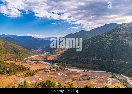 In der Nähe von punakha Tal in Bhutan Stockfoto