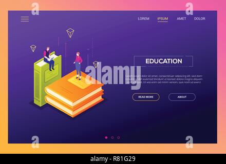 Bildung Konzept - Moderne isometrische Vektor Web Banner Stock Vektor
