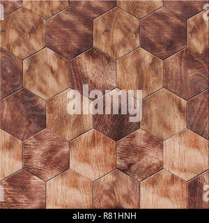 Holz Textur, Parkett gestaffelt. Boards in Form einer Bienenwabe. Stockfoto