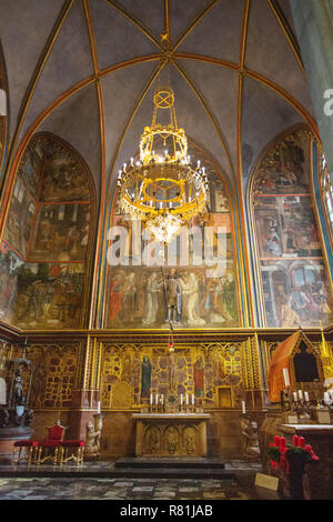 Hl. Wenzels Kapelle in St. Vitus Kathedrale. Detail der gemalten Tafeln Stockfoto