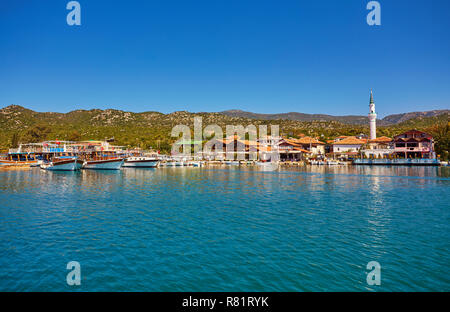 Boote und Yachten, in der Nähe von Kekova Insel, Türkei Stockfoto