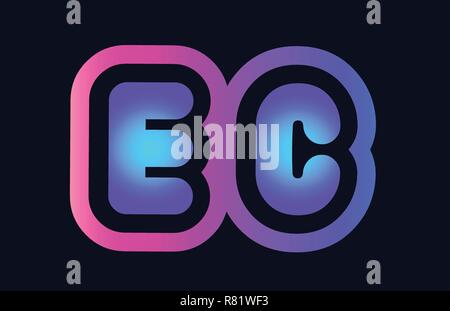 Design des Alphabets Kombination schreiben eg e c Rosa Blau Farbverlauf Farbe, das als Logo taugt, für ein Unternehmen oder ein Geschäft Stock Vektor