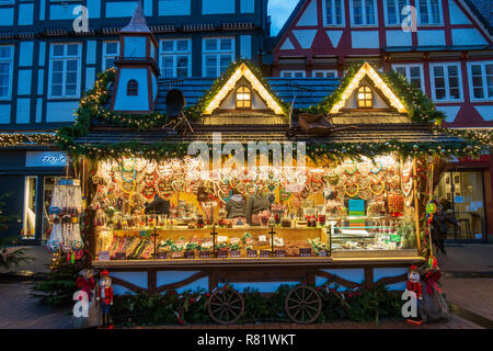 Traditionelle Weihnachtsmarkt in Celle in Niedersachsen, Deutschland Abschaltdruck Stockfoto