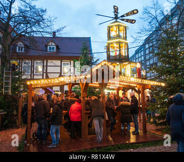 Traditionelle Weihnachtsmarkt in Celle in Niedersachsen, Deutschland Abschaltdruck Stockfoto