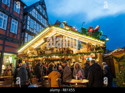 Traditionelle Weihnachtsmarkt in Celle in Niedersachsen, Deutschland Abschaltdruck Stockfoto