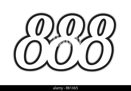 Design von schwarz und weiß die Nummer 888, das als Logo taugt, für ein Unternehmen oder ein Geschäft Stock Vektor