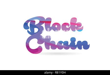 Block Kette Wort mit rosa blau Farbe geeignet für Card Symbol oder Typografie Logo Design Stock Vektor