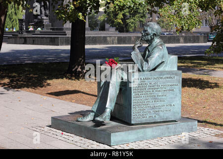 Denkmal des polnischen AK officer Jan Karski in Warschau Stockfoto