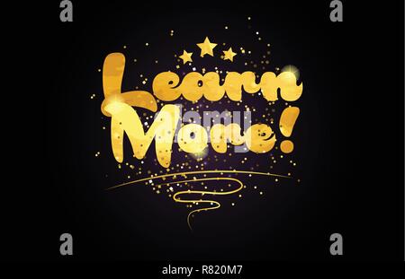 Mehr Wort mit Stern und goldene Farbe geeignet für Card Symbol oder Typografie Logo Design lernen Stock Vektor