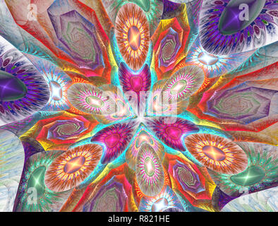 Abstrakte Kaleidoskop Hintergrund. Schöne multicolor Kaleidoskop einzigartiges Design. Stockfoto