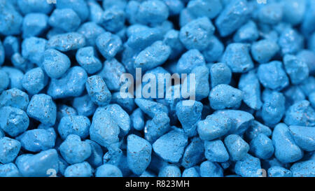Nahaufnahme der dekorativen blauen Stein. Schotter crumb Granit farbig Farbiges Stockfoto