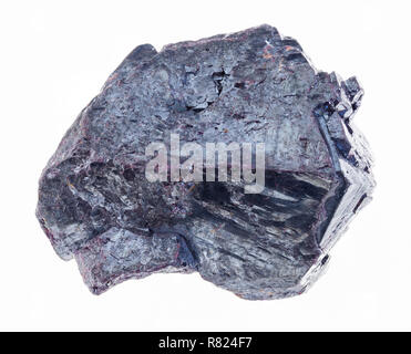 Makrofotografie von natürlichen Mineral aus geologische Sammlung - raw Cuprit Stein auf weißem Hintergrund Stockfoto