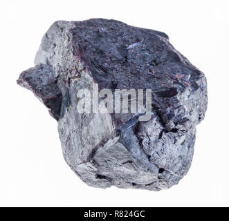 Makrofotografie von natürlichen Mineral aus geologische Sammlung - grobe Cuprit Stein auf weißem Hintergrund Stockfoto