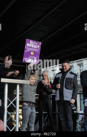 Ukip Unterstützer, und Brexit Wähler, besuchen die Ukip des Brexit bedeutet Beenden Protest in London. Stockfoto