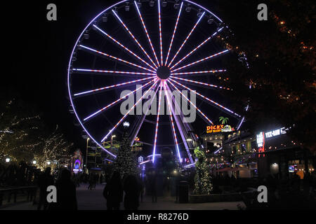 Riesenrad auf der Insel von Pigeon Forge, Tn Stockfoto