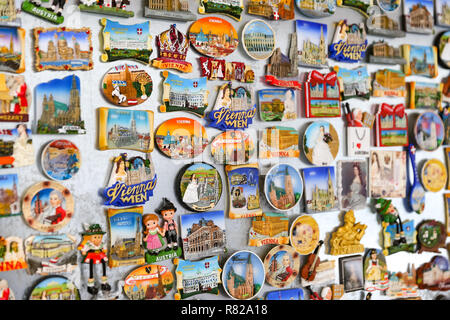 Magnete in einem Shop, der Stadt Wien, Österreich Stockfoto