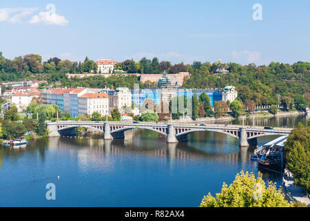 Prager Brücke in Prag in der Tschechischen Republik Mánes-Brücke über den Fluss Moldau Mánesův die meisten Prag Tschechische Republik Europa Stockfoto