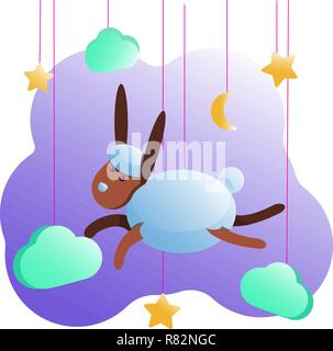 Kaninchen metrische Plakate für Kinderzimmer, Grußkarten, Kinder und Baby T-Shirts und Verschleiß, Baumschule Abbildung Stock Vektor