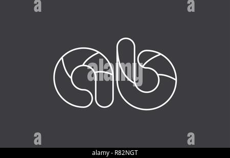 Schwarz Weiß Grau Buchstaben ab a b Kombination Logo Design geeignet für ein Unternehmen oder ein Geschäft Stock Vektor