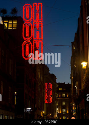 Carnaby Street und Soho Weihnachtsbeleuchtung 2018 Stockfoto