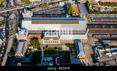 Budapest Nyugati, historischen Bahnhof, Budapest, Ungarn Stockfoto