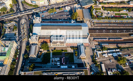 Budapest Nyugati, historischen Bahnhof, Budapest, Ungarn Stockfoto