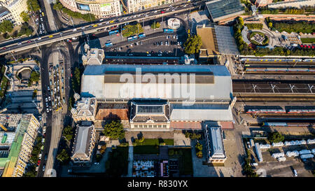 Budapest Nyugati, historischen Bahnhof, Budapest, Ungarn Stockfoto